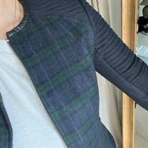 Plaid jacket with shoulder detailing